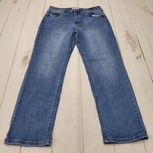 Kancan high rise straight leg jeans boyfriend medium wash 31